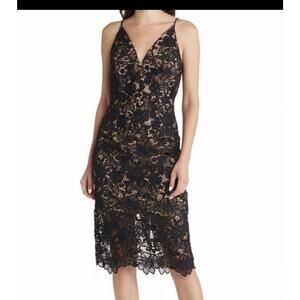 Dress The Population Aurora Lace Sheath Dress Black Womens XL